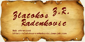 Zlatokos Radenković vizit kartica